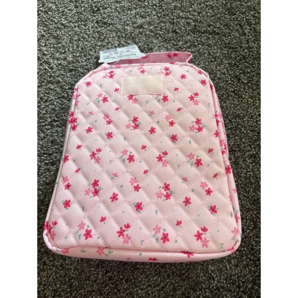 Pink flower lunch bag